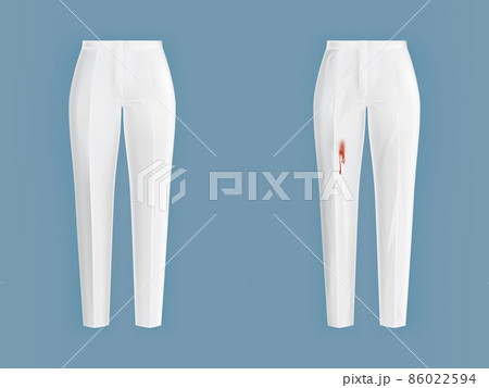Pare of clean and dirty womans white pants vector Pare of clean and dirty womans white pants vector 86022594