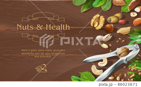 Mix of natural raw nuts on wooden background Mix of natural raw nuts on wooden background 86023671