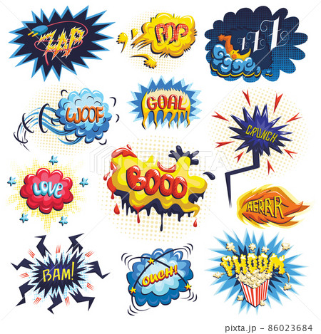 Vector set of comics icons Vector set of comics icons 86023684