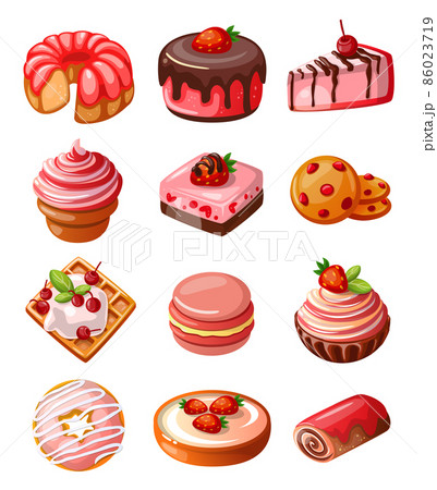 Vector set of icons sweets Vector set of icons sweets 86023719