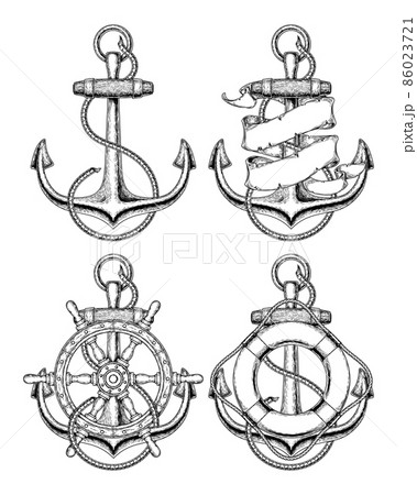 Vector illustration nautical anchor 86023721