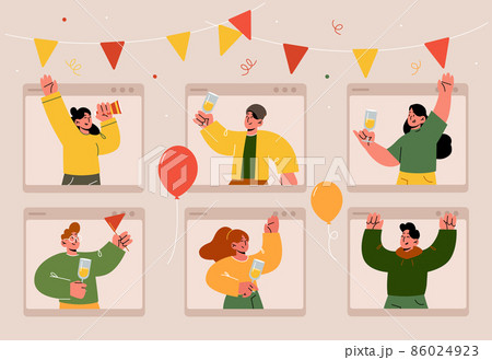 Online party, video call, virtual meeting 86024923