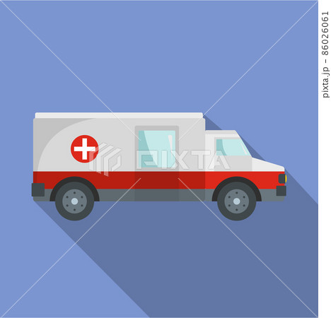 Fast ambulance icon, flat style 86026061