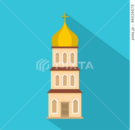 Church tower icon, flat style 86026079