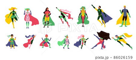 Superhero Characters Flat Set 86026159