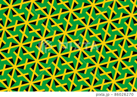 Geometric pattern in the colors of the national flag of Jamaica. The colors of Jamaica. Geometric pattern in the colors of the national flag of Jamaica. The colors of Jamaica. 86026270