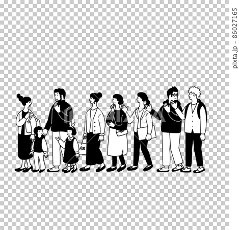 歩く人々のシンプルなイラスト 86027165