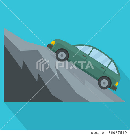 Mountain accident icon, flat style Mountain accident icon, flat style 86027619