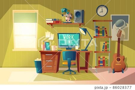 Vector empty home office for freelance job Vector empty home office for freelance job 86028377
