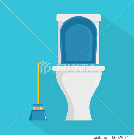 Cleaning toilet icon, flat style Cleaning toilet icon, flat style 86029070