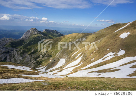 View of the Giewont peak in the Polish Western Tatras. 86029206