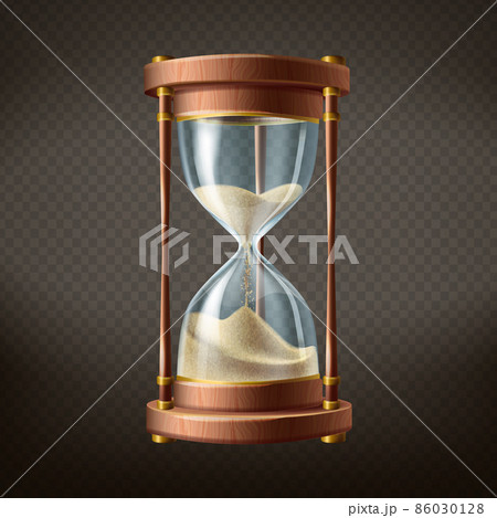 Vector 3d realistic hourglass with running sand 86030128