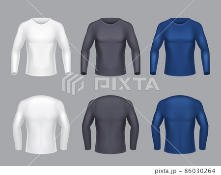 Vector realistic set of male long sleeve shirts 86030264