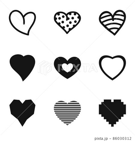 Cardiac icons set, simple style 86030312