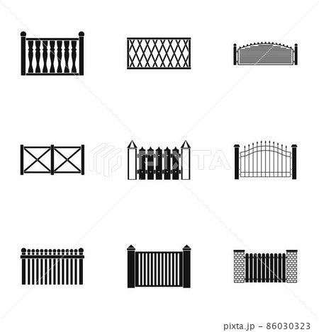 Doorway icons set, simple style 86030323