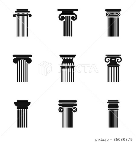 Post icons set, simple style Post icons set, simple style 86030379