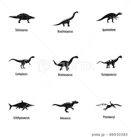 Bird of prey icons set, simple style 86030383