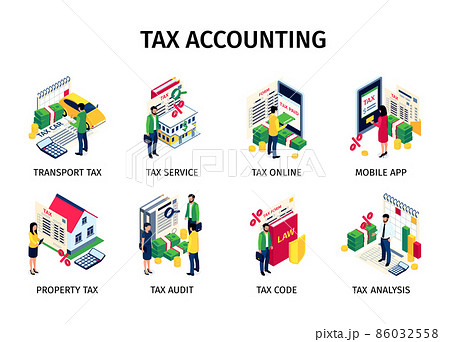 Tax Accounting Isometric Compositions 86032558