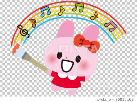 慶祝生日的一隻有趣和可愛的兔子 慶祝生日的一隻有趣和可愛的兔子 86033168