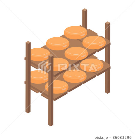 Cheese On Shelves Composition Cheese On Shelves Composition 86033296