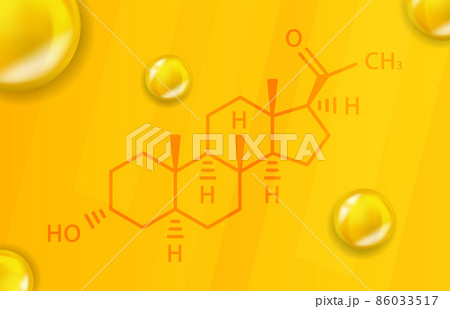 Allopregnanolone chemical formula. Allopregnanolone 3D Realistic chemical molecular structure 86033517