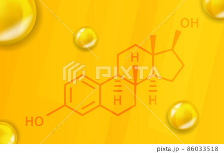 Estrogen chemical formula. Estrogen 3D Realistic chemical molecular structure Estrogen chemical formula. Estrogen 3D Realistic chemical molecular structure 86033518