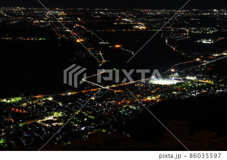 獅子吼高原からの手取川扇状地の夜景 86035597