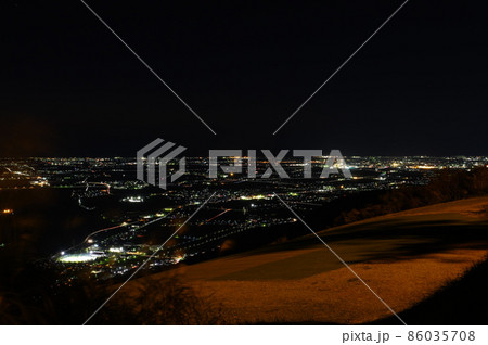 獅子吼高原からの手取川扇状地の夜景 86035708