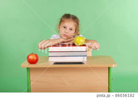 Education, people, children and school concept - young school girl Education, people, children and school concept - young school girl 86036182