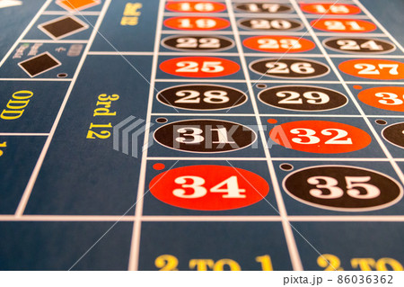 Roulette table in a casino Roulette table in a casino 86036362