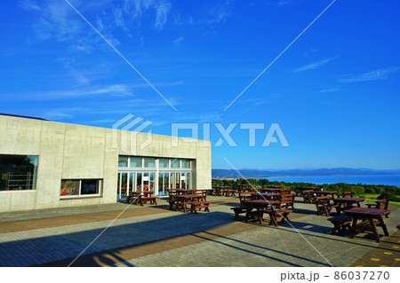 噴火湾パノラマパーク パノラマ館 北海道八雲町 の写真素材