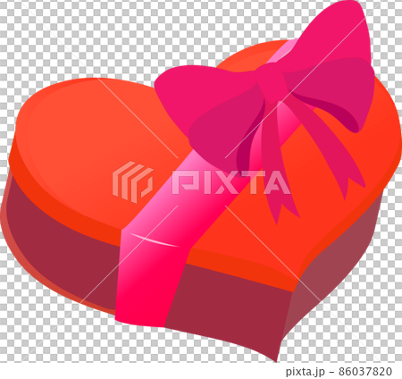 Present of cute heart and ribbon Present of cute heart and ribbon 86037820