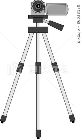 三脚で固定したビデオカメラ 三脚で固定したビデオカメラ 86038120