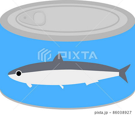 シンプルなイワシの缶詰のイラスト素材