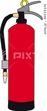 火事の対策で消化器のイラスト素材 火事の対策で消化器のイラスト素材 86039100
