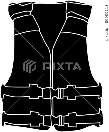 命を助ける救命胴衣のシルエット 命を助ける救命胴衣のシルエット 86039118