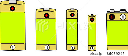 電池の種類のイラスト素材のイラスト素材