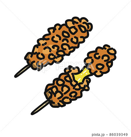 韓国風のアメリカンドッグ ハットグ ハッドグ のイラスト のイラスト素材 韓国風のアメリカンドッグ ハットグ ハッドグ のイラスト のイラスト素材