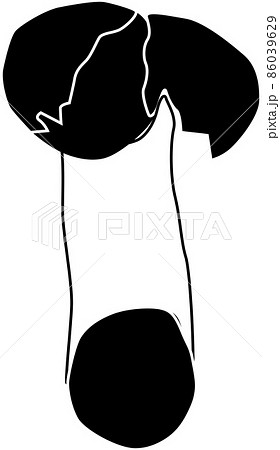 生卵を割るイメージ「シルエット」 86039629