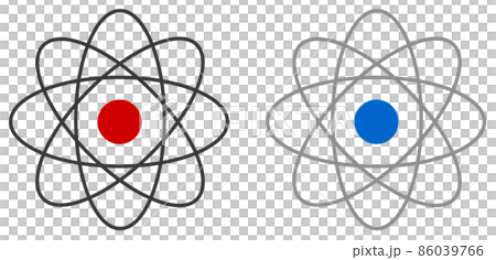 原子の構造を図で説明したイラスト 原子の構造を図で説明したイラスト 86039766