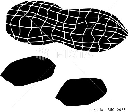 落花生のシルエット ピーナッツ のイラスト素材