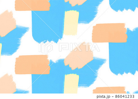 北欧風のブルーとベージュの絵筆タッチの壁紙 86041233