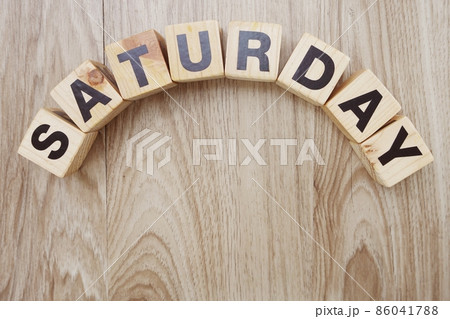 satureday alphabet letter with space on wooden background 86041788