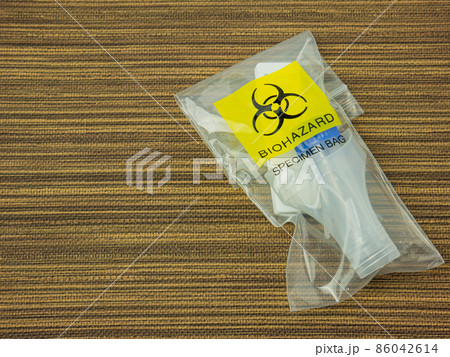 The  Antigen Test Kit in biohazard garbage for medical or sci concept 86042614