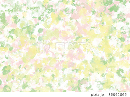 水彩　背景画像　イエロー、グリーン、ピンクの春色のテクスチャ 86042866