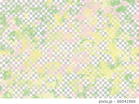 水彩　背景画像　イエロー、グリーン、ピンクの春色のテクスチャ 86042866