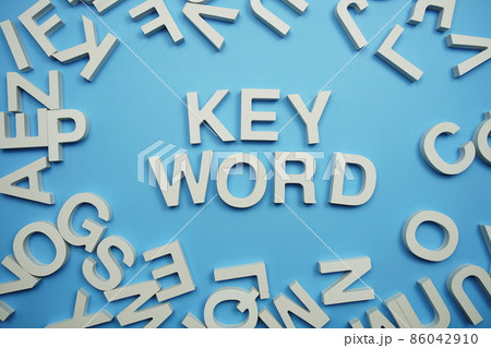 Keyword alphabet letters on blue background 86042910