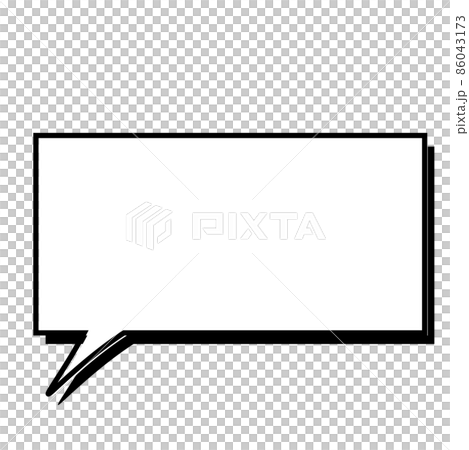 イラスト素材 シンプルな白黒吹き出しフレーム 透過のイラスト素材