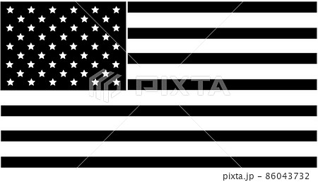 アメリカ国旗のシルエット素材 86043732