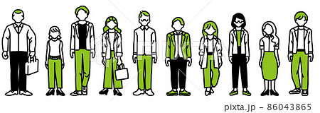 男女様々な人々の集合イラスト 86043865
